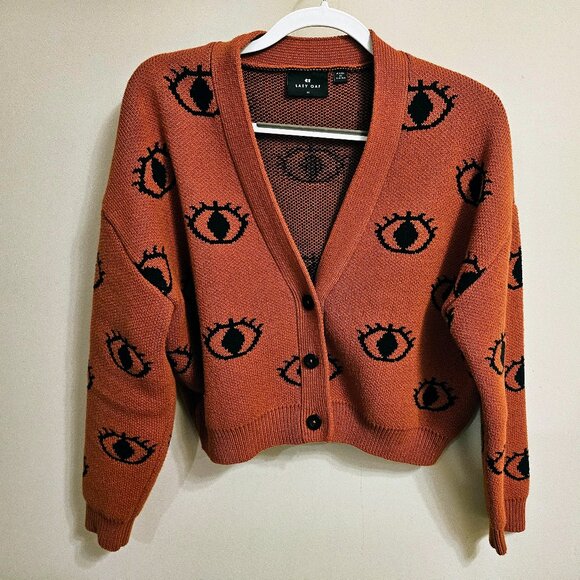 Lazy Oaf Sweaters - Lazy Oaf - Eye For An Eye Cardigan - Medium